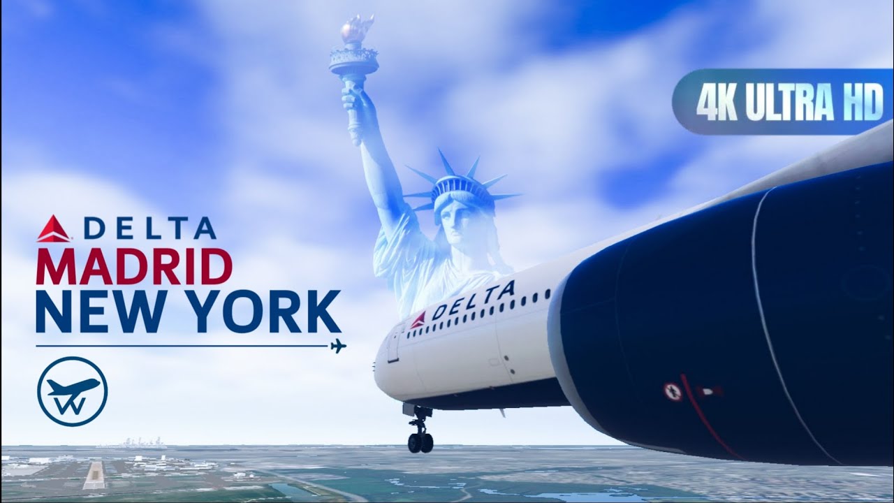 [4K] Delta B767-400ER | MAD ➝ JFK | Real Flight Simulator