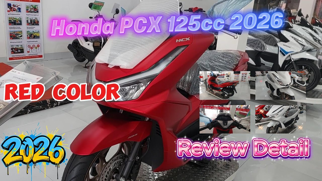 Honda PCX 125cc 2026 Red and White Colors Review