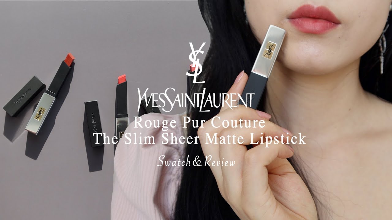 YSL Rouge Pur Couture The Slim Sheer Matte Lipsticks swatch&review|107,108,112