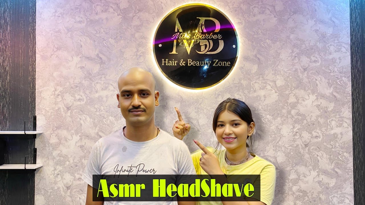 HEAD SHAVE BY INDIAN FEMALE BARBER || MISS BARBER