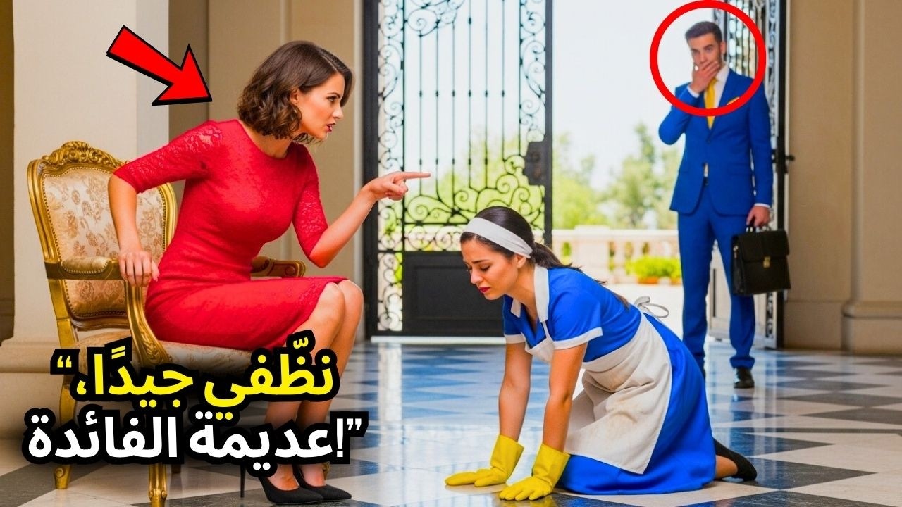 عاد المليونير من السفر ورأى زوجته تتشاجر مع عاملة التنظيف، فصرخ!