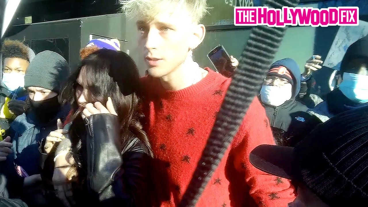 Machine Gun Kelly Has To Carry Megan Fox After Getting Trapped In A Mob Of Fans At SNL Studios In NY
