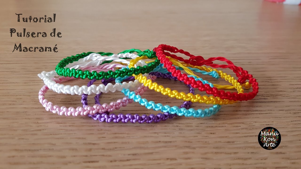 DIY Tutorial C&oacute;mo Hacer una Pulsera de Hilo en Macram&eacute; R&aacute;pida y F&aacute;cil,Principiantes/Macrame Bracelet