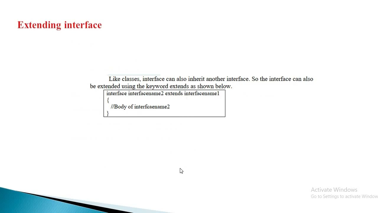 JAVA PROGRAMMING : Interface