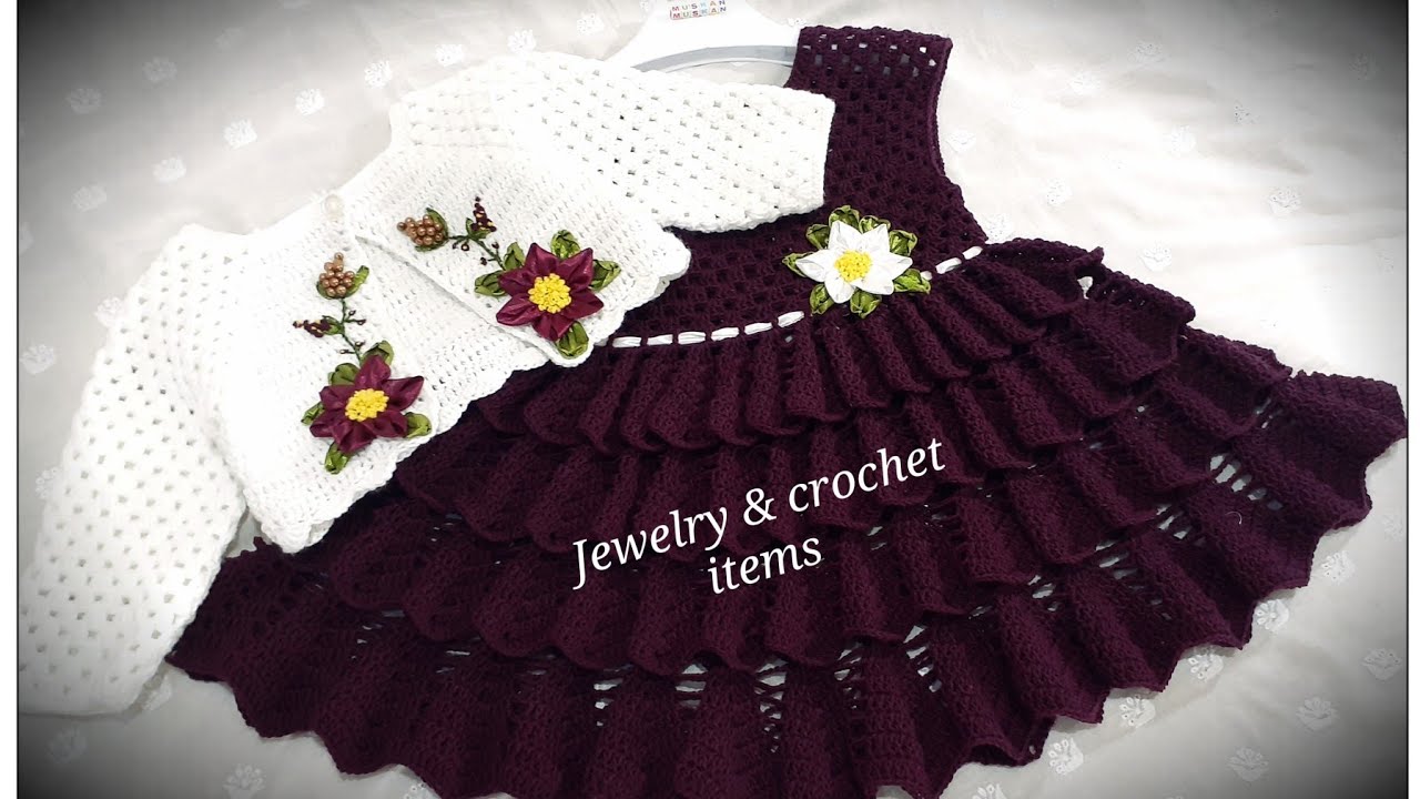 Beautiful Crochet Ruffle Baby From With Top|Tutorial