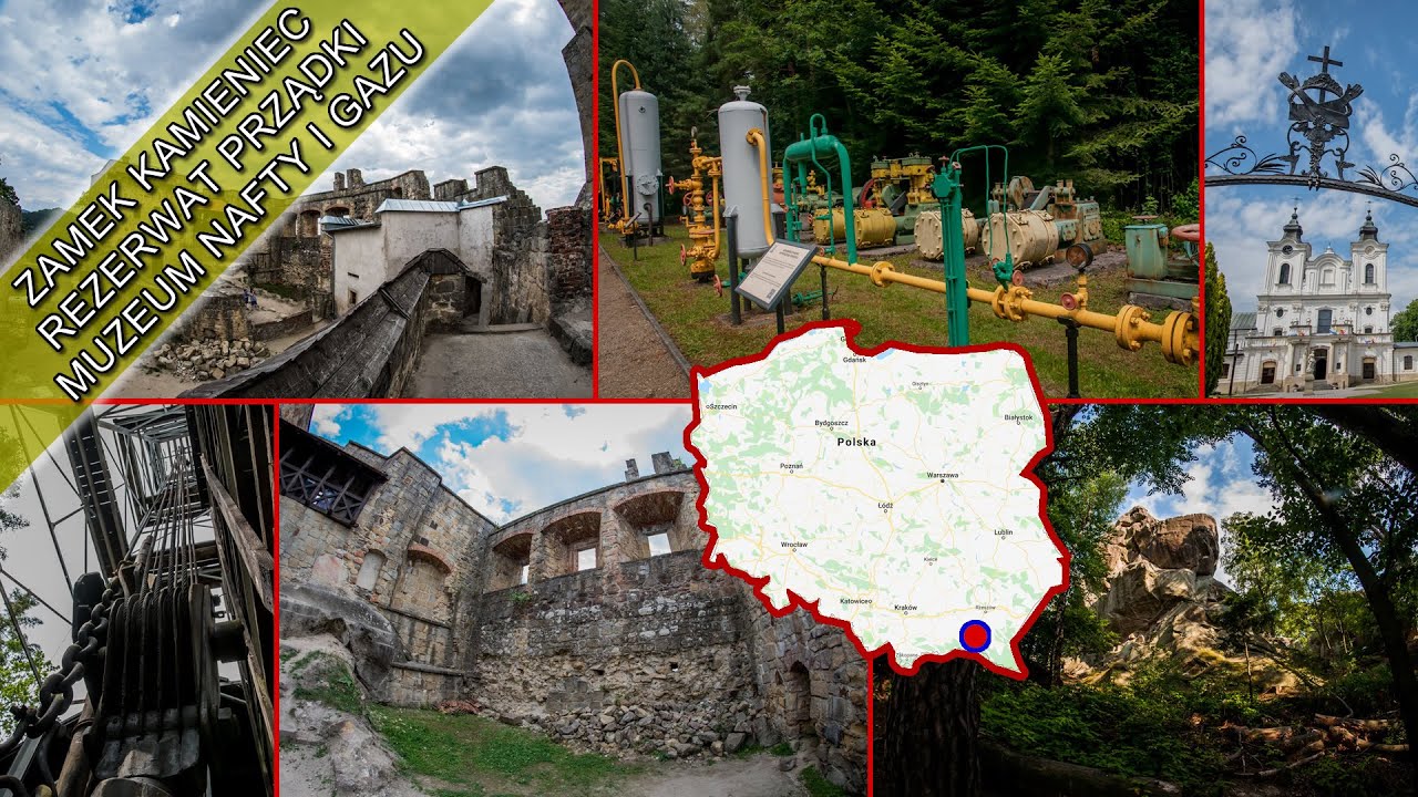 Ruiny zamku Kamieniec. Rezerwat Prządki. Muzeum Nafty i Gazu.