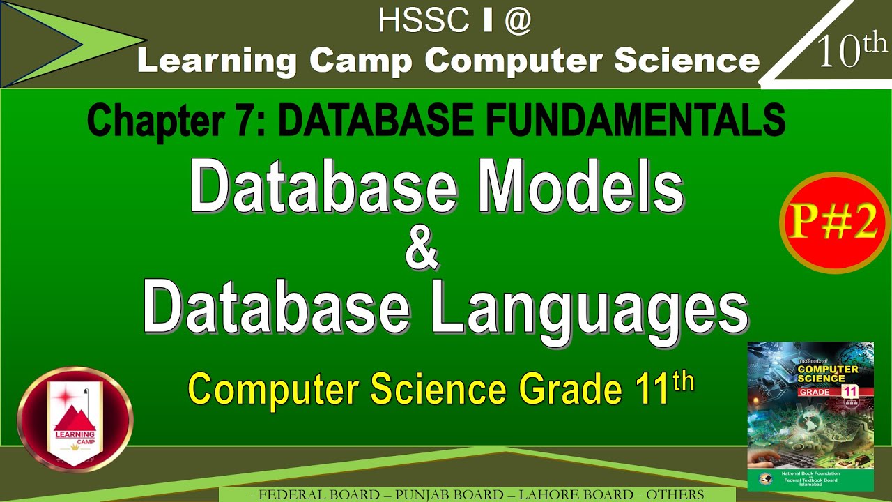 Database Models and Database Languages class 11 | chapter 7 computer | Part 1 |FBISE| Learning camp