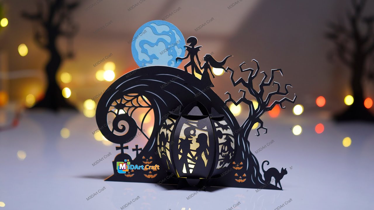 DIY Nightmare Lantern - Step by Step Halloween Spiral Hill Papercraft Decoration
