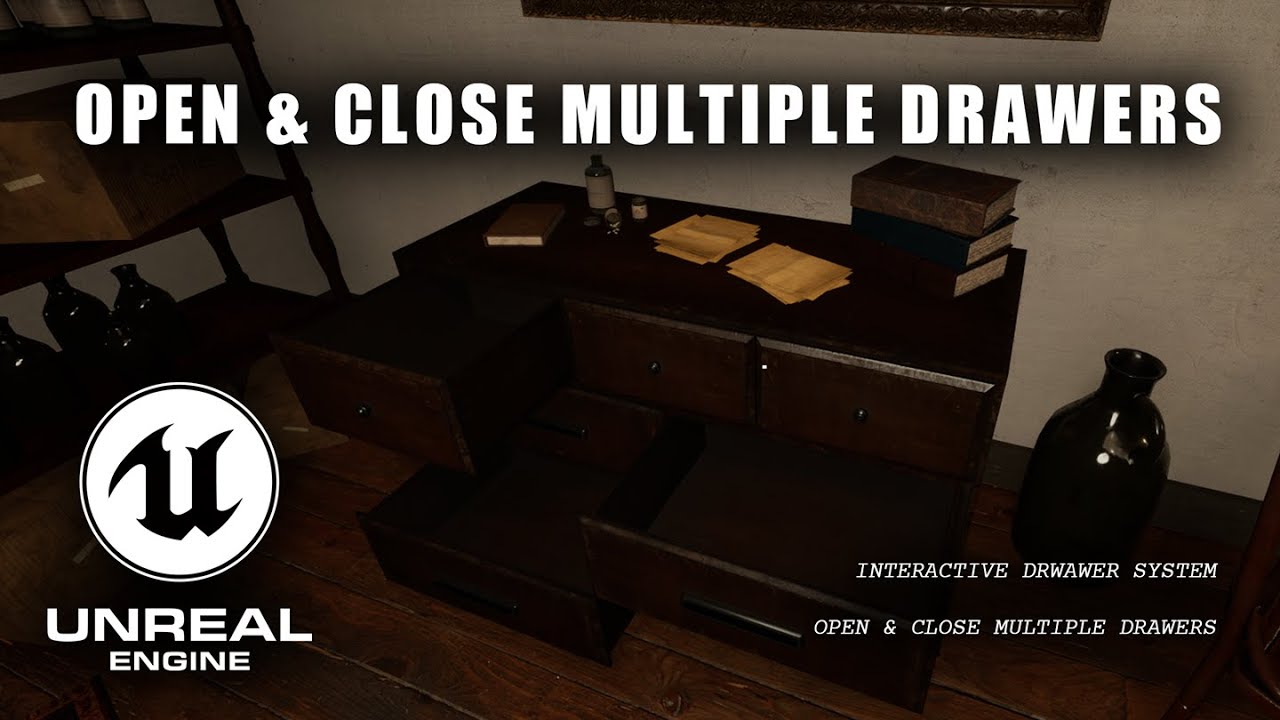 Unreal Engine 5 Interactable Drawers Tutorial | How to Interact with Multiple Objects in Blueprints