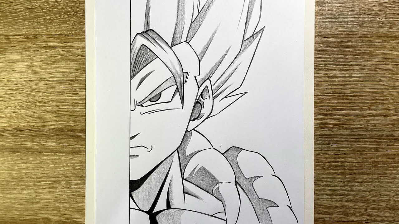Como dibujar a GOGETA SSJ | Dibujo de anime facil paso a paso