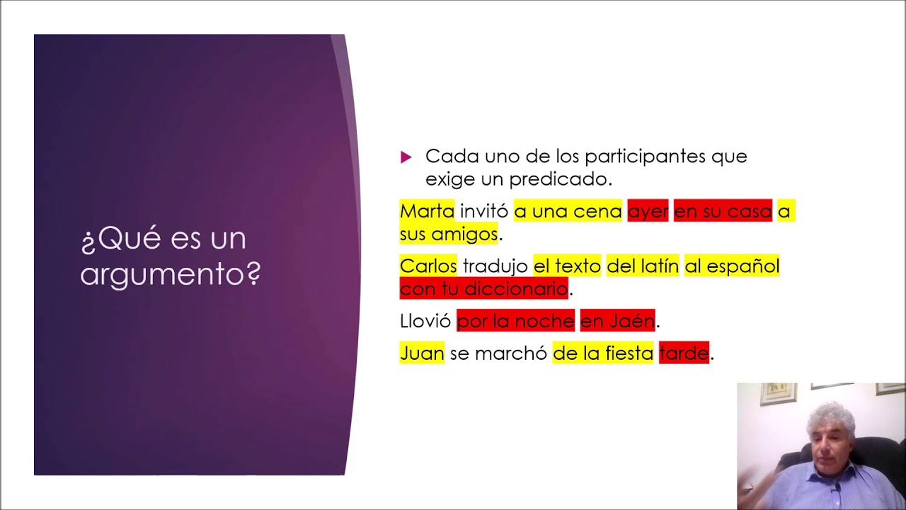 Predicado, argumento y adjunto. 1/2