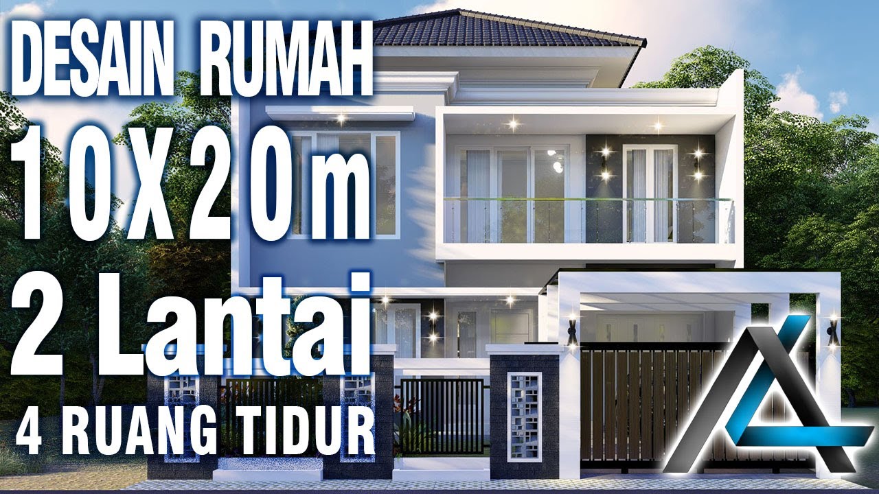DESAIN RUMAH  10 X 20  meter I Jakarta – DESAIN RUMAH TROPIS MODERN + KOLAM IKAN
