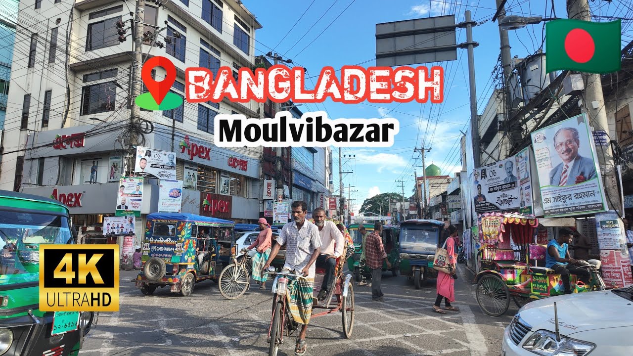 Bangladeshi 4K Walking Tour Sylhet City 24 || Moulvibazar Chowmohuna, Moulvibazar 4k Walking Tour 24