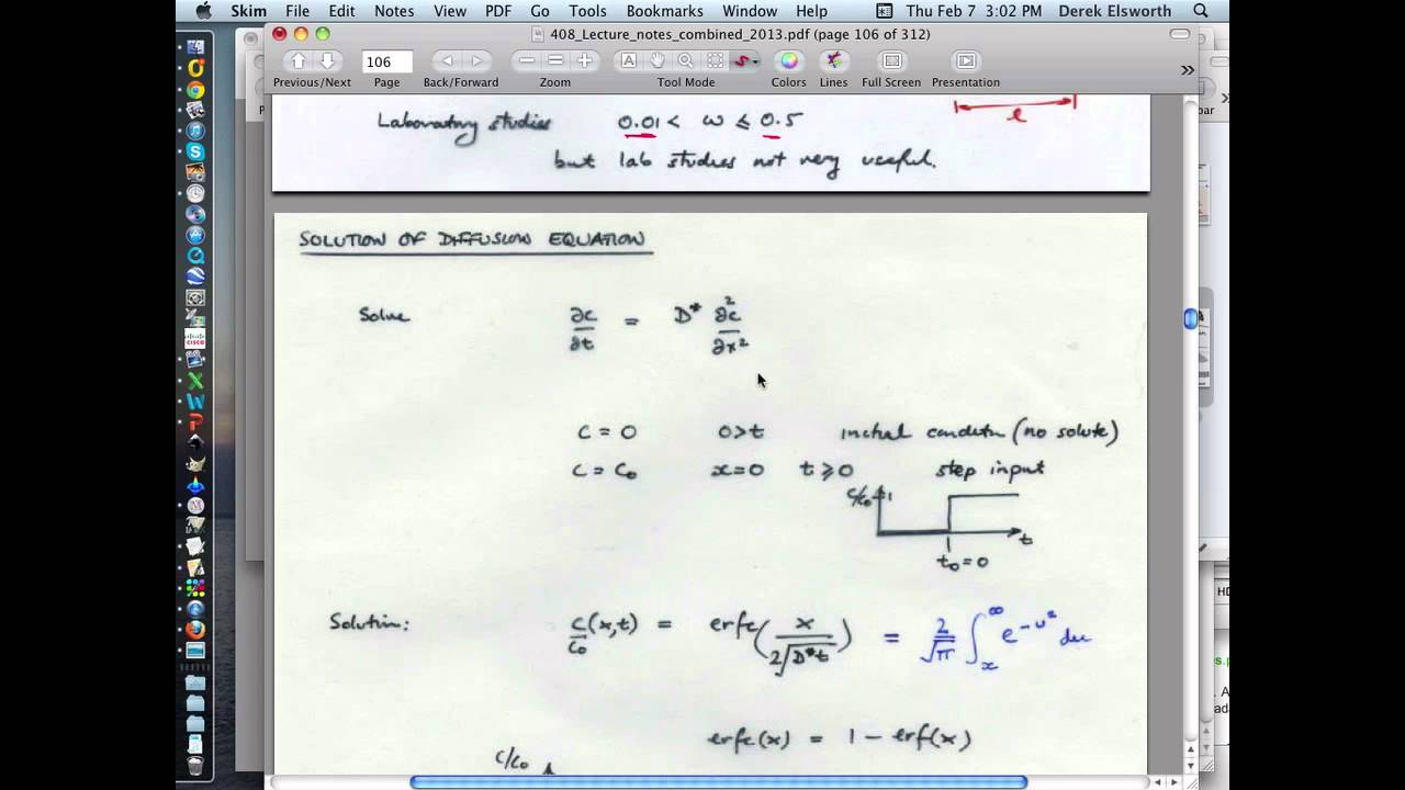 3:1 Contaminant Transport - Diffusion, dispersion, advection
