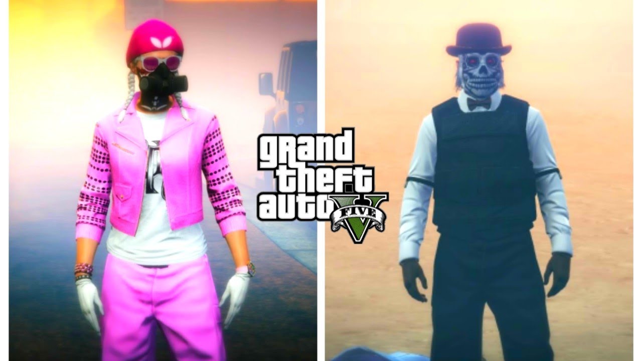 تصميم لبسين رن قن للولد والبنت بالبنطلون الأسود والوردي  187| GTA5