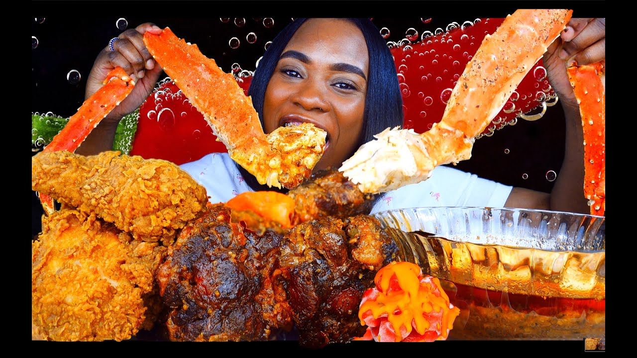 KING CRAB SEAFOOD BOIL MUKBANG | FRIED CHICKEN | OXTAIL MUKBANG | @Kim B. SAUCE