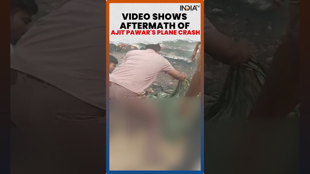 Ajit Pawar Killed in Plane Crash: Video Shows Aftermath in Baramati #ajitpawarcrash #maharashtra