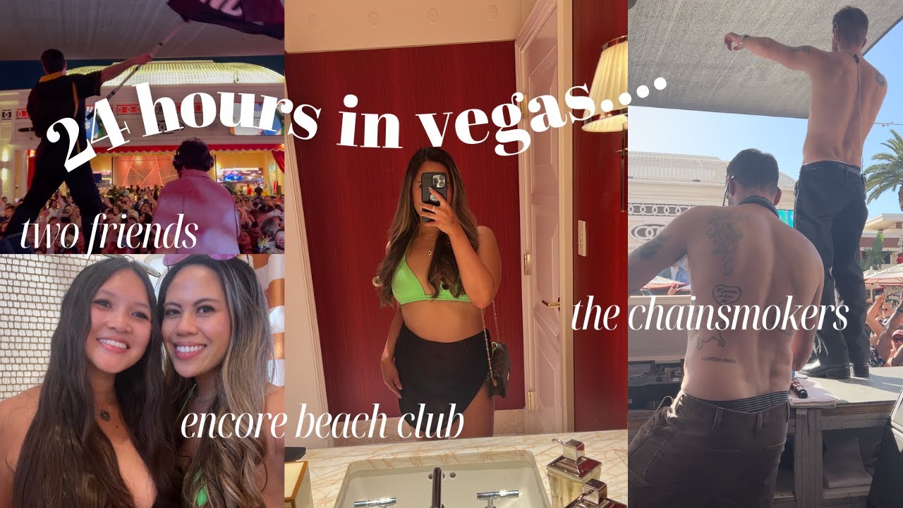 VEGAS TRIP VLOG 2024 | 24 hours in vegas *chaotic* encore beach club the chainsmokers, dj booth!