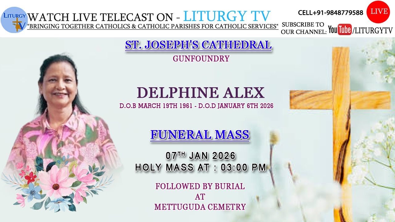 Delphine Alex |  Funeral Mass 3:00 PM |   St. Joseph's Cathedral Gunfoundry  | 07-01-26