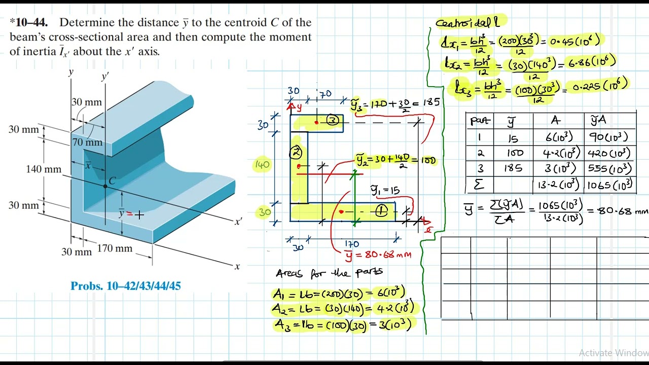 10–44 Moments of Inertia (Chapter 10: Hibbeler Statics) Benam Academy