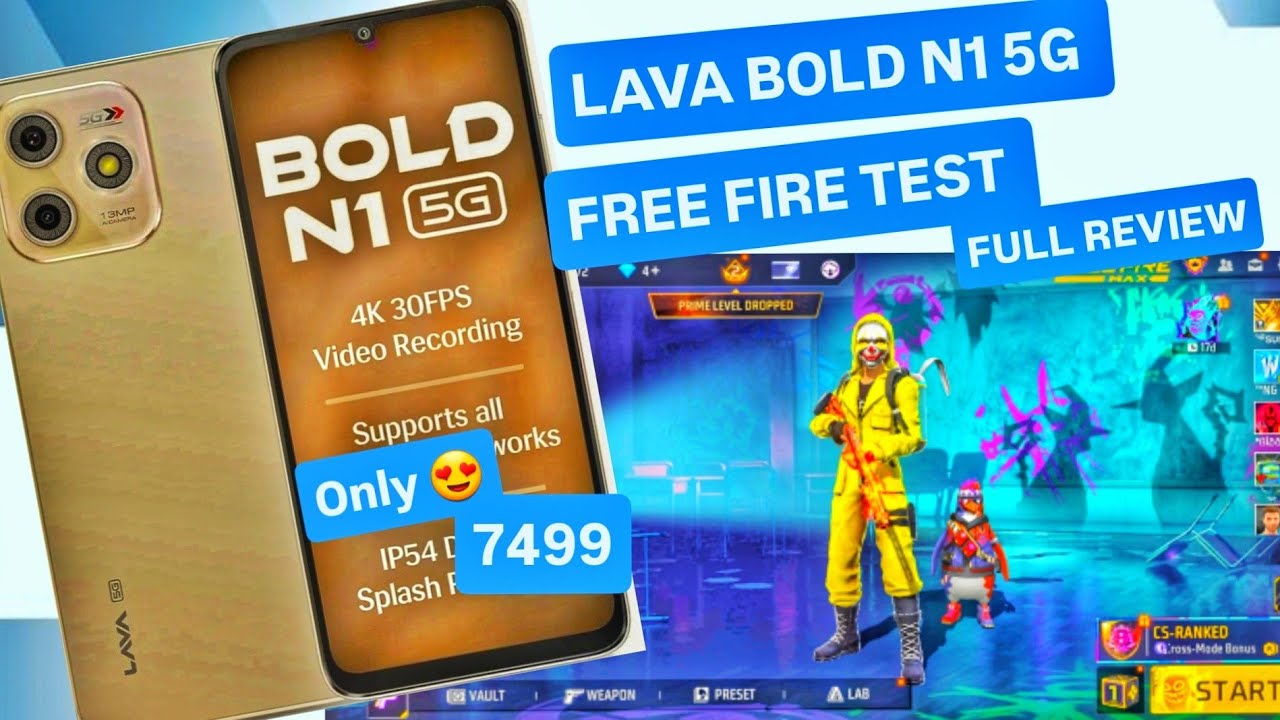 Lava Bold N1 5G Free Fire Test || Lava Bold N1 Free Fire Gameplay || Gaming..