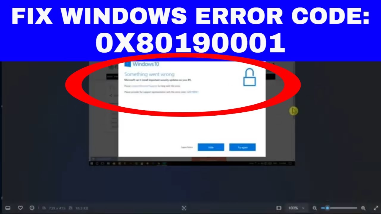 [How to FIX] Windows Error Code: 0X80190001