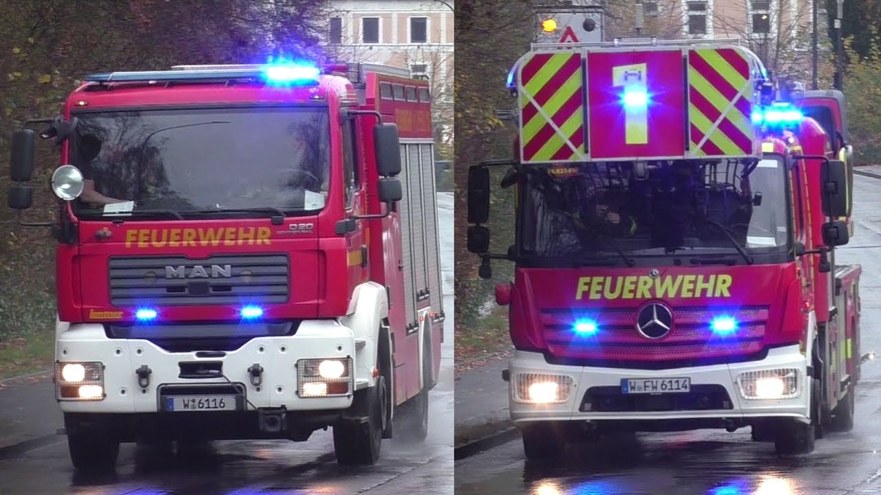 Einsatzfahrten Feuerwehr, Rettungsdienst und Polizei in Wuppertal, Erkrath und Ratingen