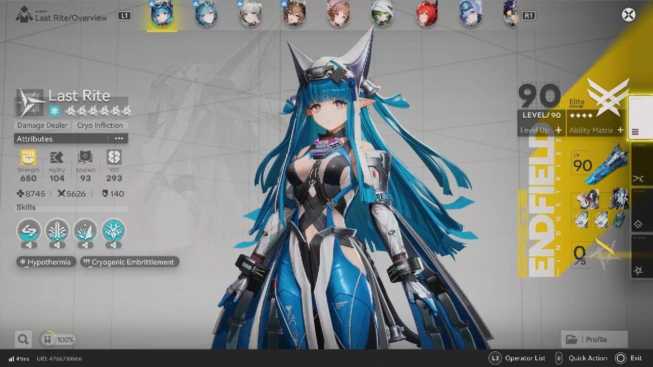 Arknights: Endfield. P0 Last Rite 1 Million Dmg. Combo skill + Ultimate. No Critical