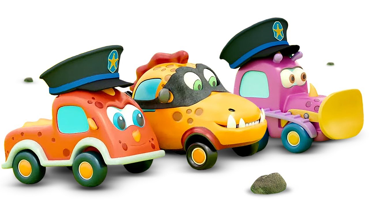 Vamos construir a delegacia com os carrinhos Mocas! Desenho animado infantil dos carrinhos monstros