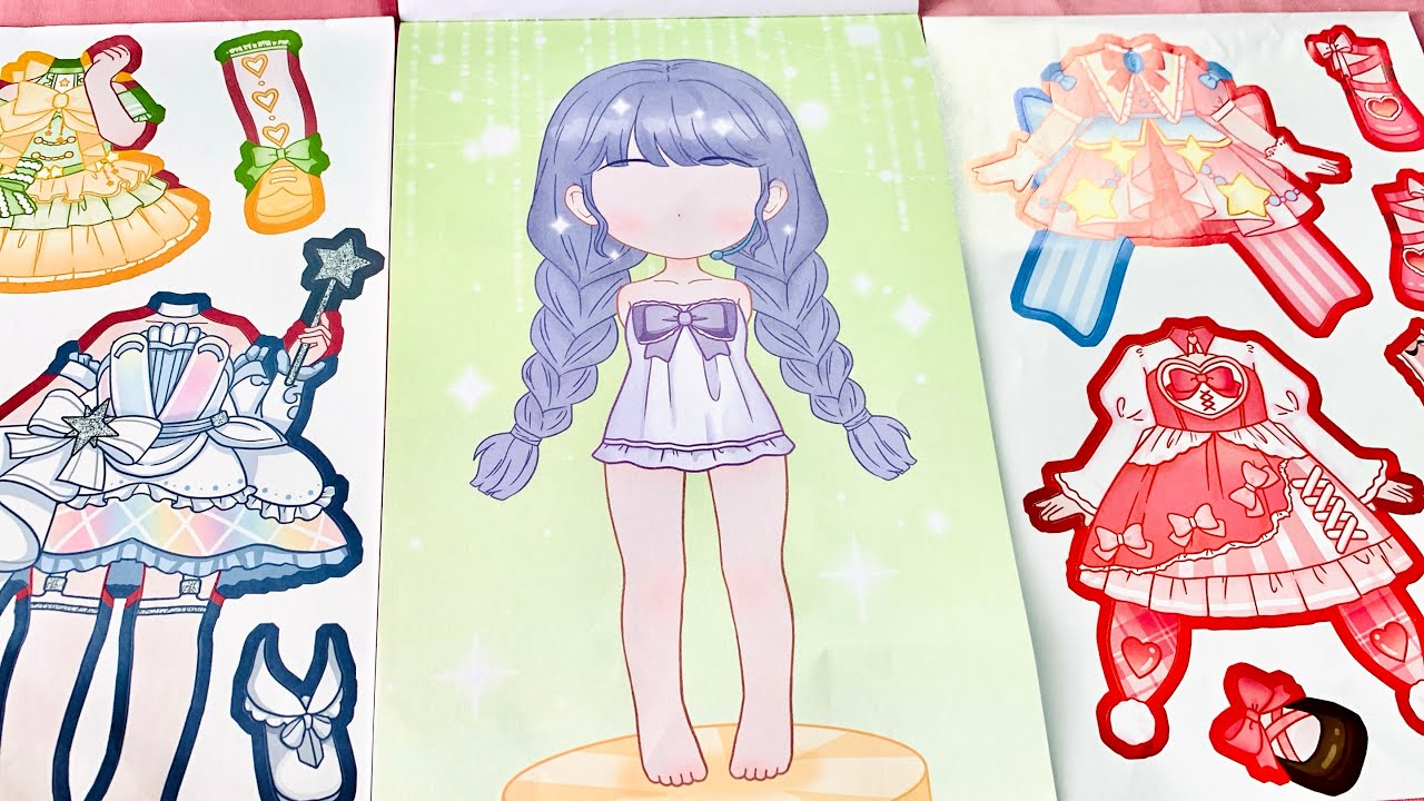 DRESS UP STICKER CUTE GIRLS DIY 