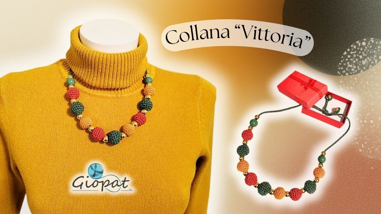 Collana realizzata con l'uncinetto e palline di legno, SUPER FACILE  !!!
