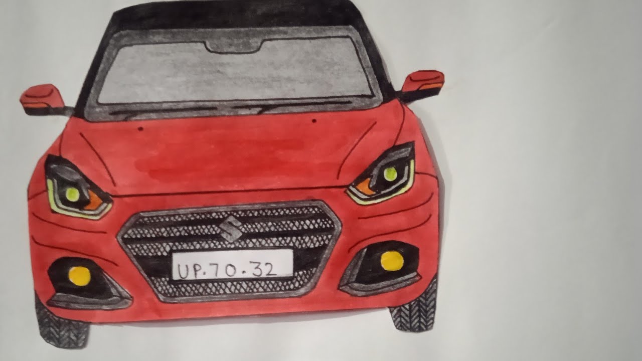 How to Draw Maruti Suzuki swift/dzire step by step.How to draw easy car.Sketch of MarutiSuzuki swift