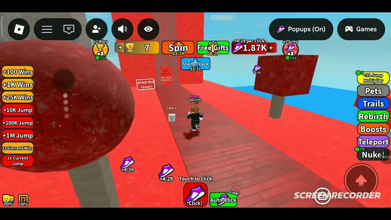 Jump Clicker Gameplay [Roblox] ✌