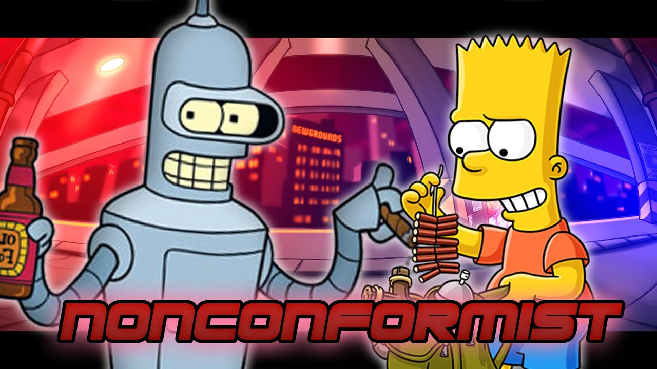 Nonconformist but it's Bender and Bart (FNF Nonconformist Cover) {+FLP}