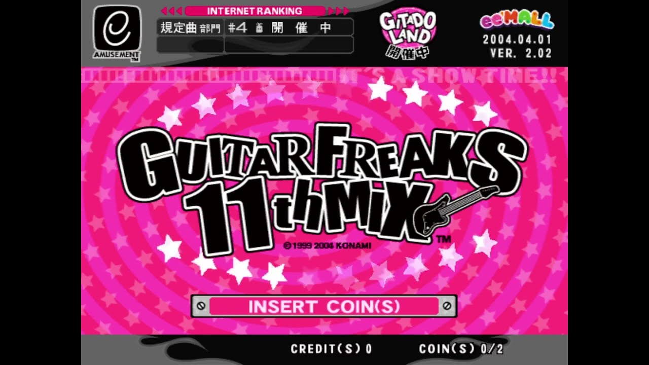 GUITARFREAKS 11thMIX Title Screen & Attract e-AMUSEMENT ee'MALL