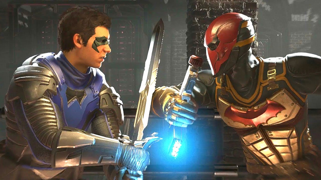Injustice 2 — Робин против Красного Колпака — все вступительные диалоги/все цитаты из столкновени...