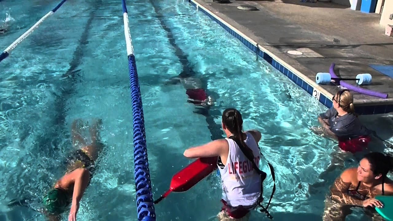 Lifeguarding Drill: YMCA Unresponsive Victim Facing Away Submerged Shallow