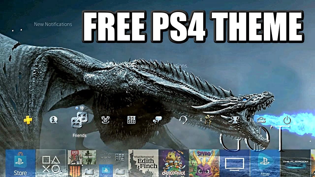 THE BEST FREE PS4 THEME | Games Of Thrones DRAGON Dynamic Theme (US STORE)