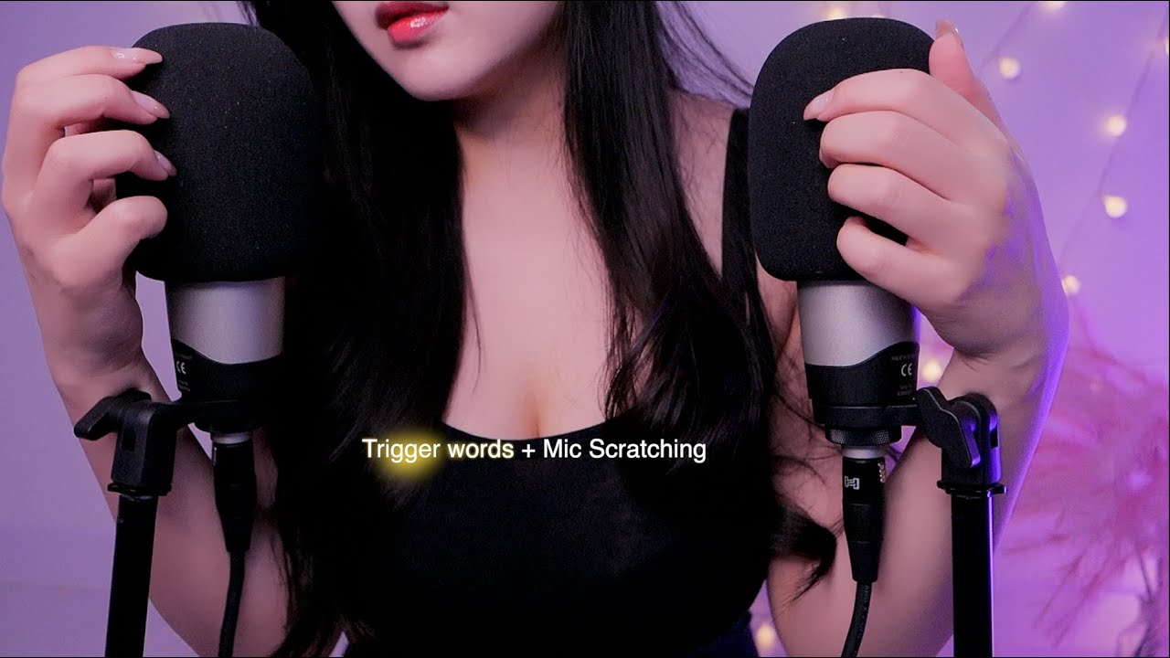 ASMR (ENG SUB)   EXTREMELY Up Close Whispering & trigger words + Mic Scratching