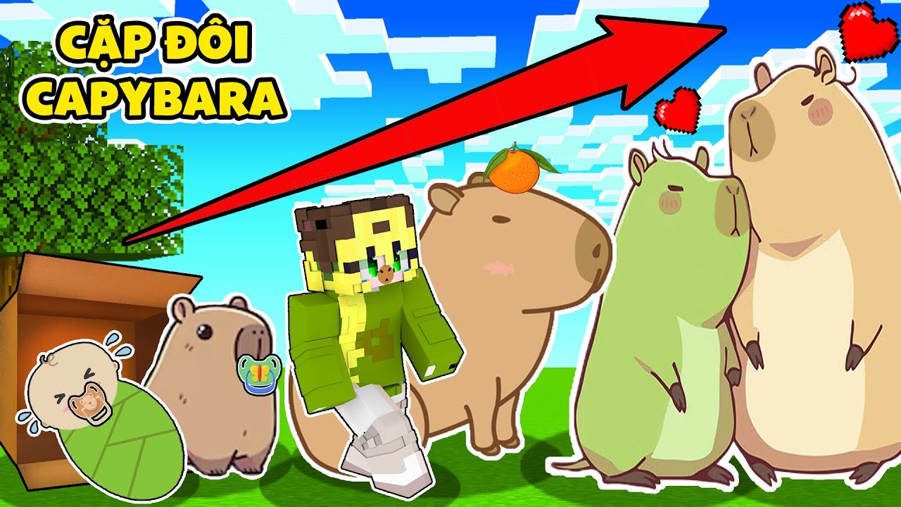 CHUYỆN GÌ SẼ XẢY RA NẾU MEL CAPYBARA CẶP ĐÔI LỚN LÊN TRONG MINECRAF? 💚🧡