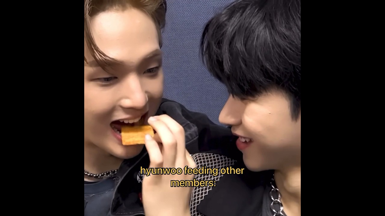 casually almost chomped on hyunwoo&rsquo;s finger #xikers #junghoon #hyunwoo #kpopfypシ