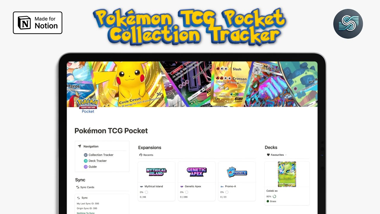 Pok&eacute;mon TCG Pocket Collection Tracker in Notion (with automatic syncing)