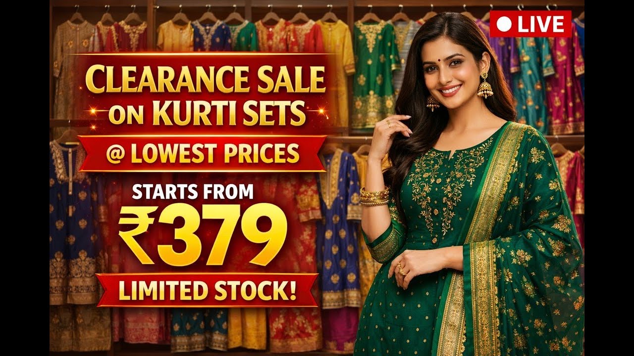 🔥 CLEARANCE SALE LIVE | Kurti Sets @ ₹379 😍 | Lowest Prices | Limited Stock!