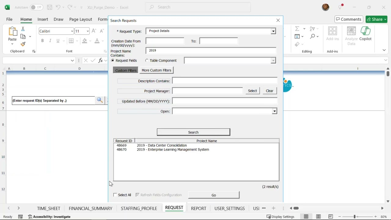 Excel Interface (XLI) for Open Text PPM - Complete Data Archiving and Deletion Solution, Part B