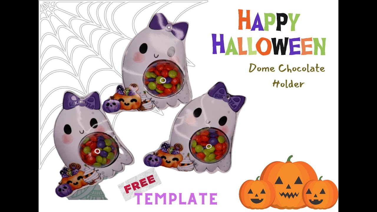 Halloween Candy/ Chocolate Dome Holder | FREE TEMPLATE | #dani_tutorial #halloween #diy