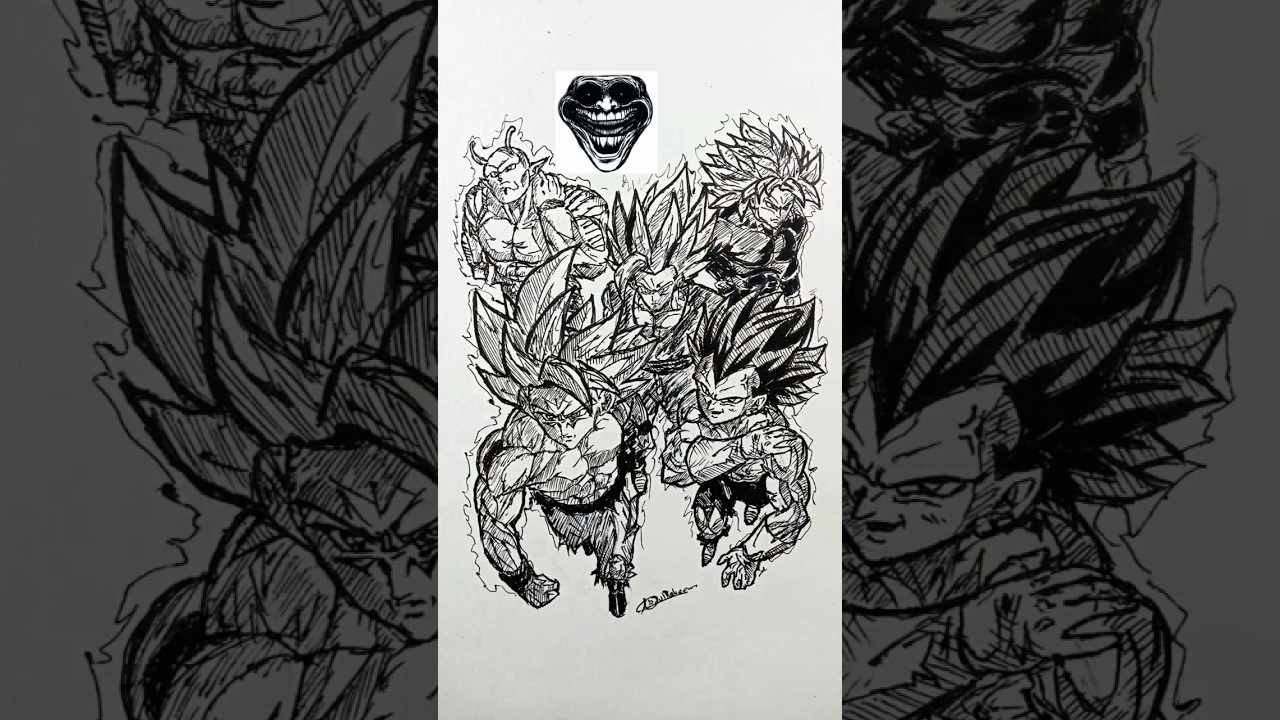 Goku, Vegeta, Gohan, Broly, Piccolo from dragon ball super #shorts #anime #drawing #goku #db