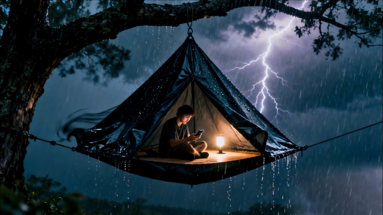  HOROR ‼️di guyur hujan deras siang malam, di ganggu penunggu pohon.