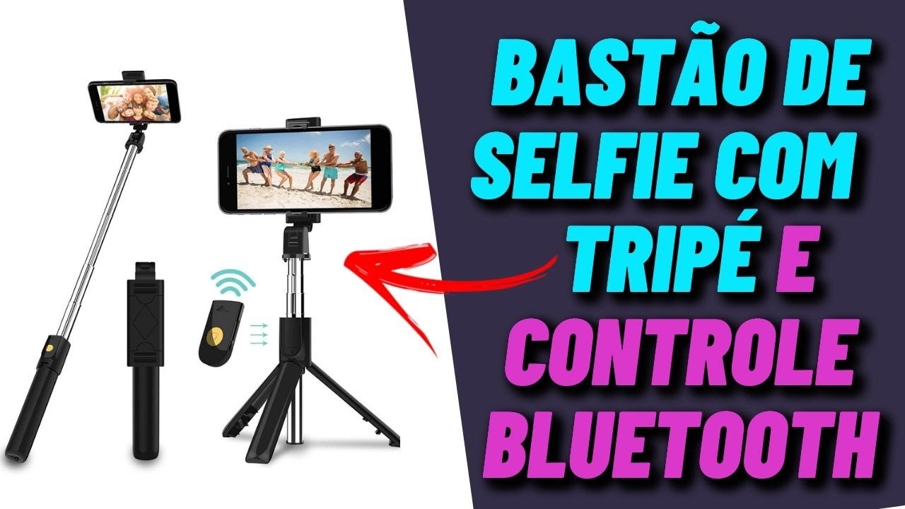 Bastão de Selfie e Tripé Extensível Bluetooth (Bom, Prático e Barato) Utilizo Para os Meus Videos