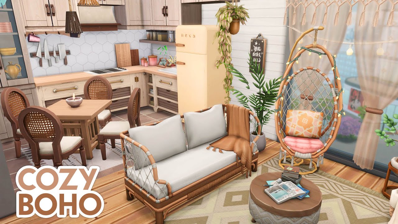 Cozy Bohemian Apartment // The Sims 4 Speed Build: Apartment Renovation