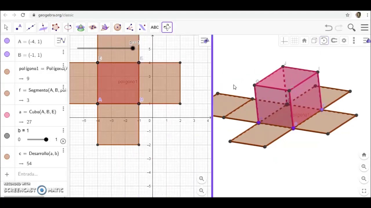 Construir un Cubo o Hexaedro con Geogebra